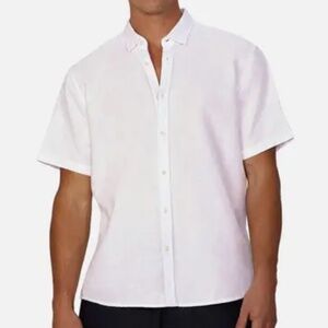 Industrie Australia White Short Sleeve Button Up in XL